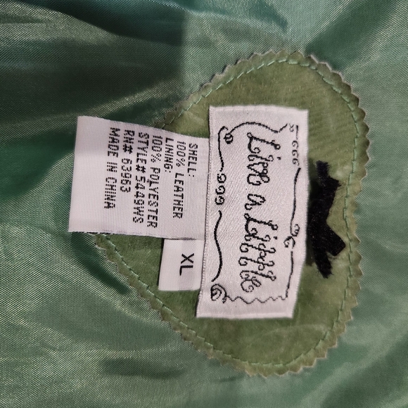 Live A Little Suede Leather Lined Jacket. Y2K - Picture 7 of 8